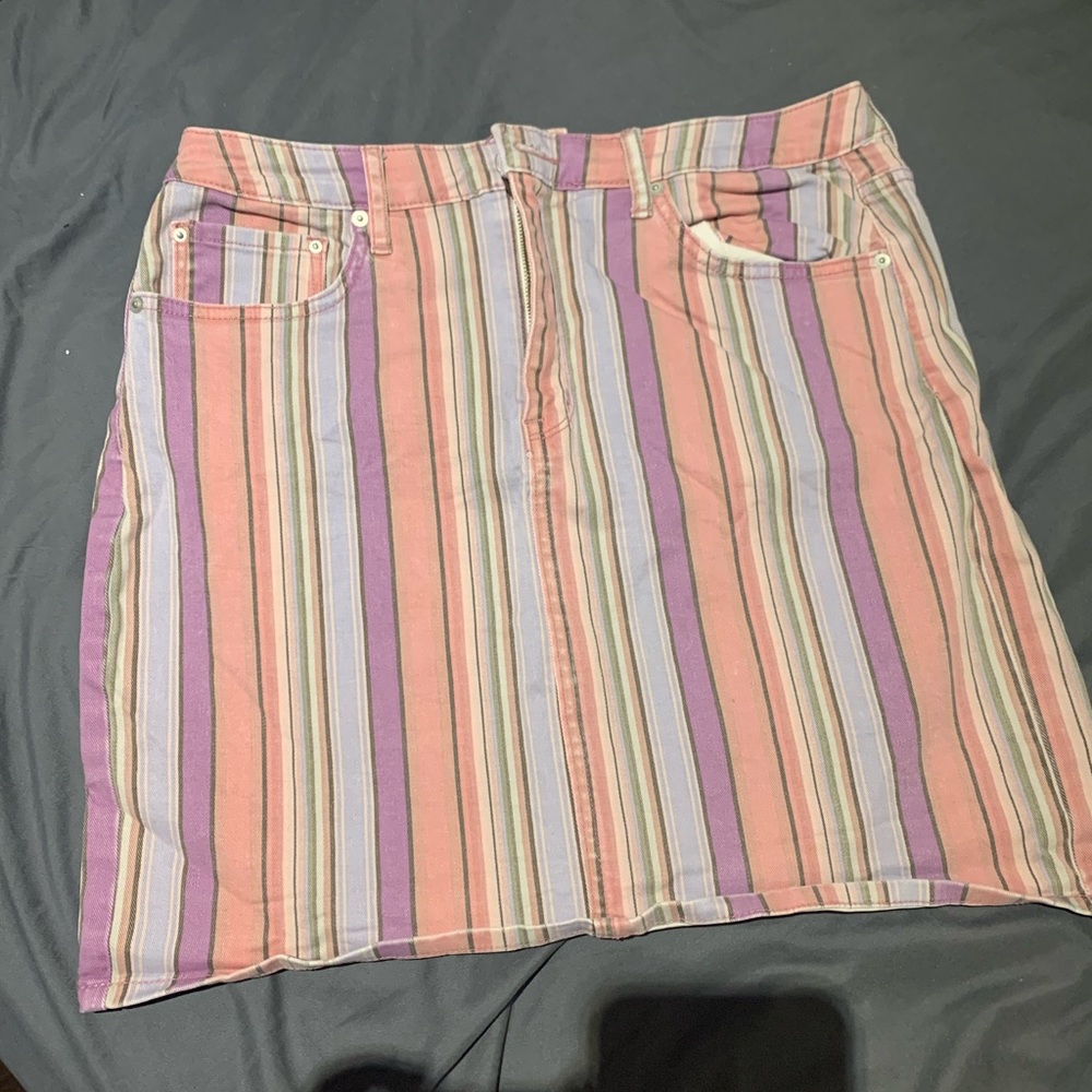 Ella Moss striped colorful denim skirt💗